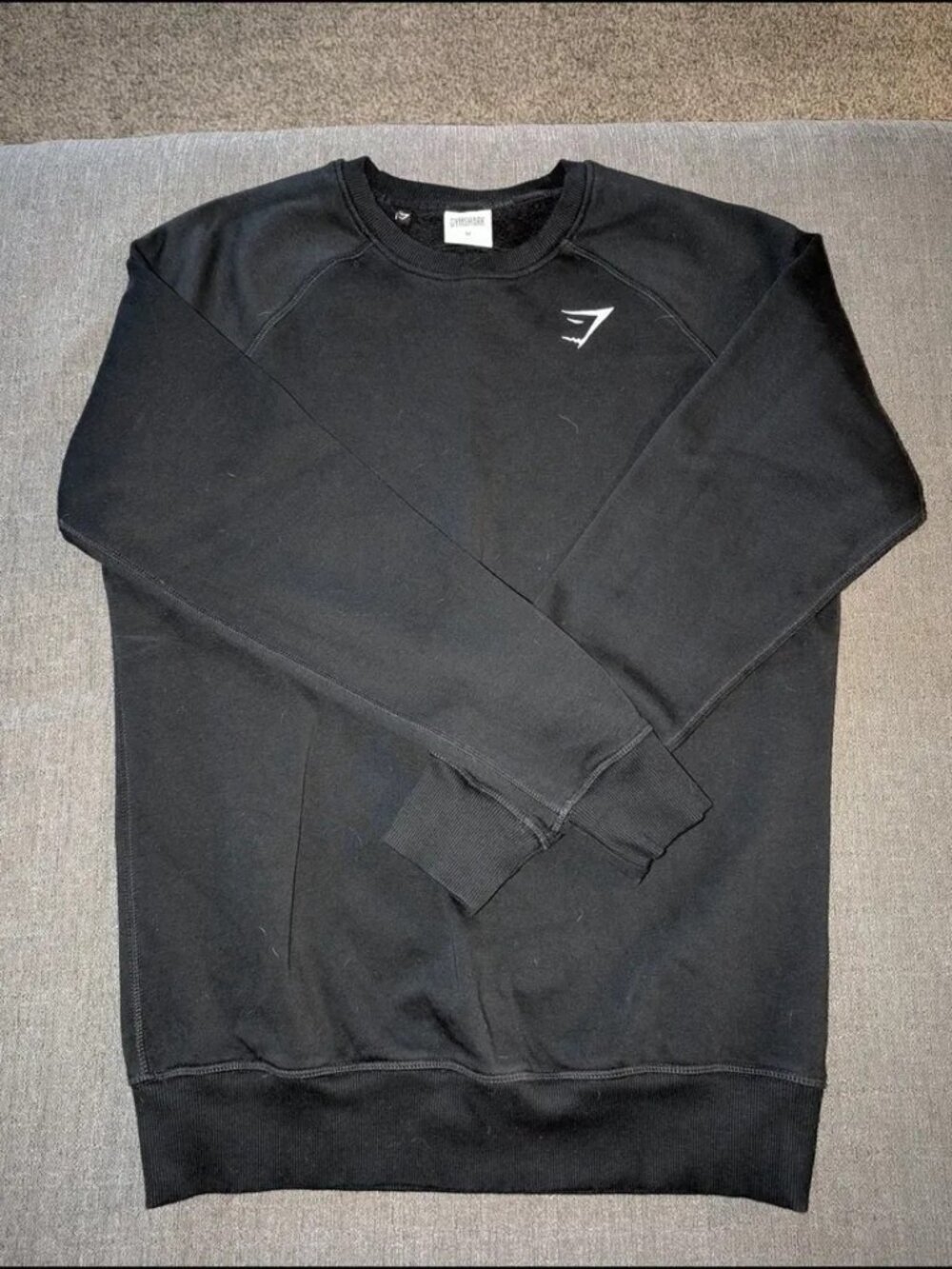 Gymshark Black Crewneck Sweatshirt with White Logo